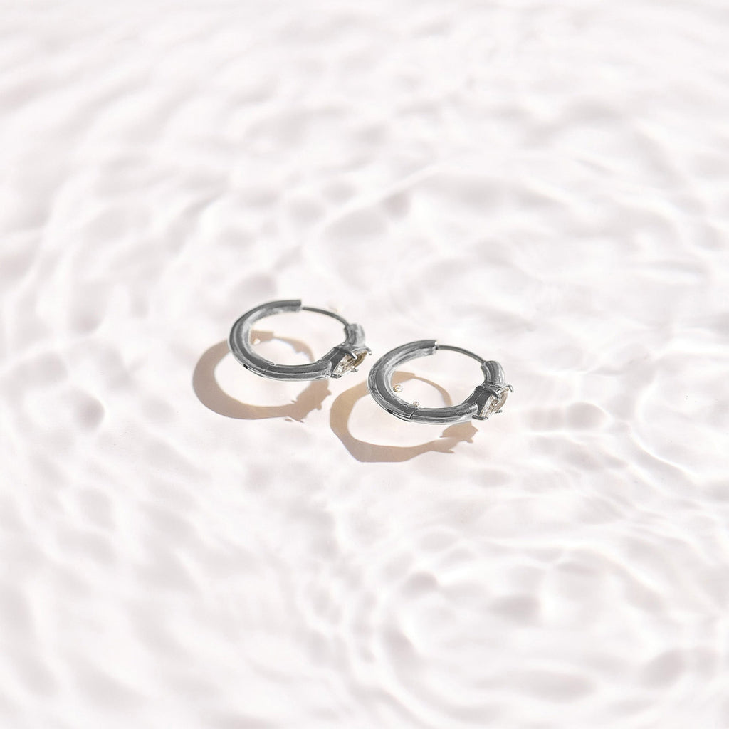 Marquise Crystal Huggie Hoop Earrings