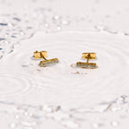 Crystal Bar Stud Earrings