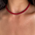 Scarlet Glow Beaded Necklace - EVRYJEWELS