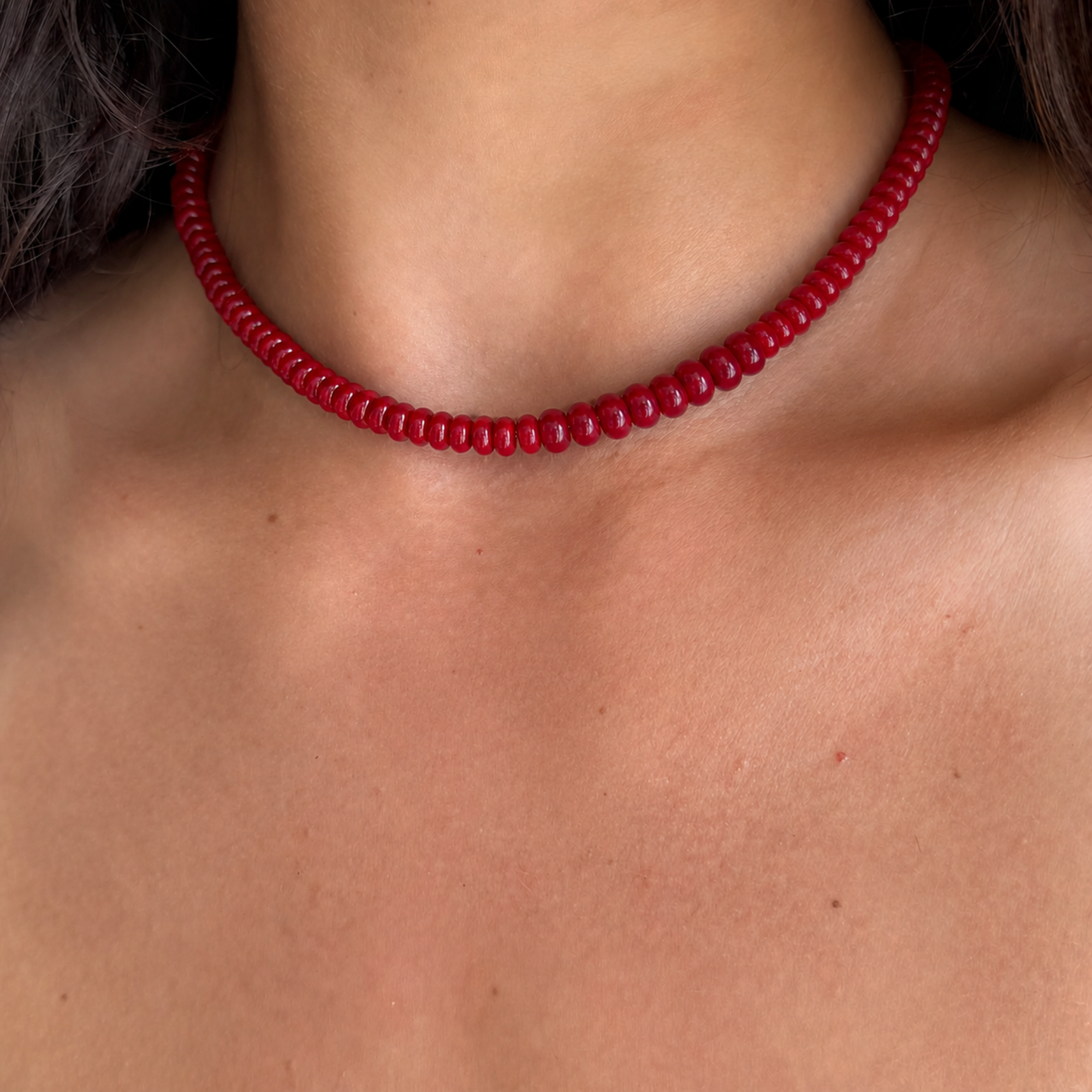 Scarlet Glow Beaded Necklace - EVRYJEWELS