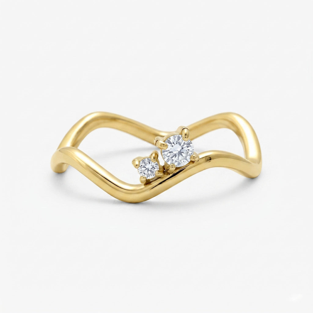 Shimmer Wave Pinky Ring