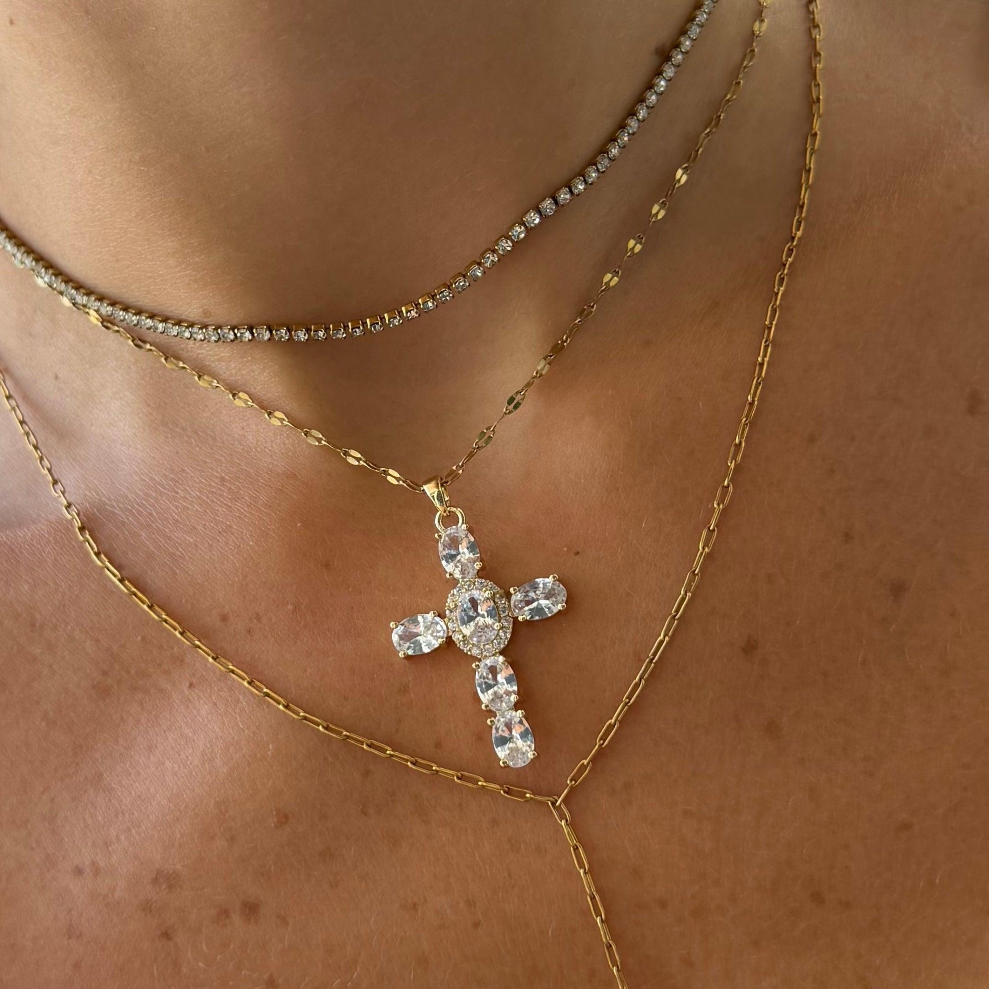 Heavenly Glow Cross Necklace