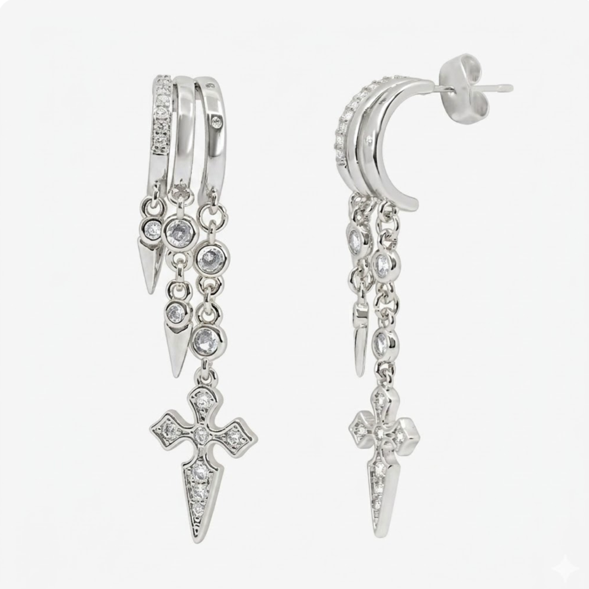 Sparkle Drop Charm Earrings