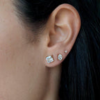 Twinkling Star Oval Stud Earrings