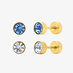 Siren Babe Flat Back 2 Piece Earring Set Gold